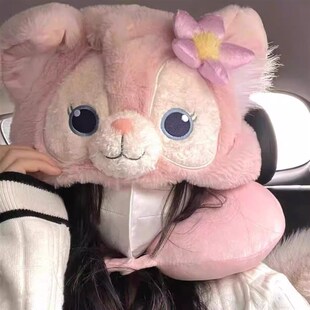 可爱史迪仔脖子护k颈u型枕旅行枕长途便携睡觉专用护颈椎u形枕连