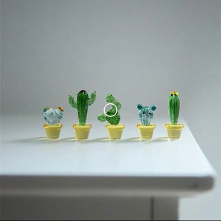 淄博博山陶瓷琉璃大观p园琉璃仙人掌车载摆件工艺品汽车中控台套