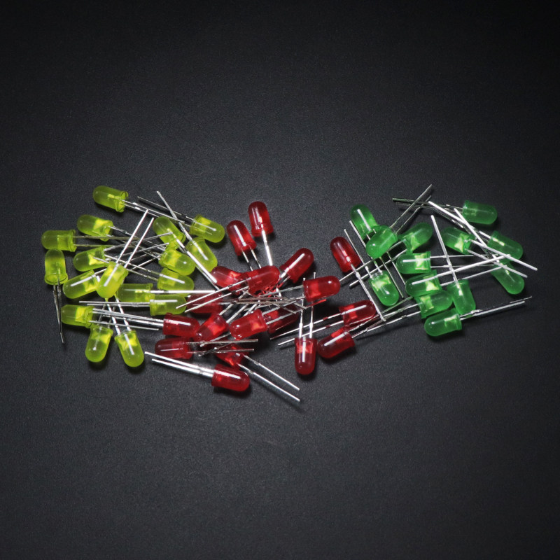 元件包3mm 5mmLED灯泡发光二极管F3 F5红绿黄蓝白色直插灯珠 高亮