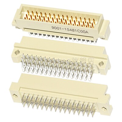 3排48P欧式插座9001-15481 16481 17491 18481C00A直弯针脚公母头