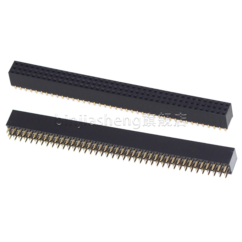 3排弯针/直针 2.54mm间距 三排排针 3*40P 三排排母 (镀金黄)
