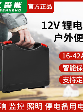 亿森能12V锂电池大容量手提式便捷移动电源 户外灯带音响动力电瓶