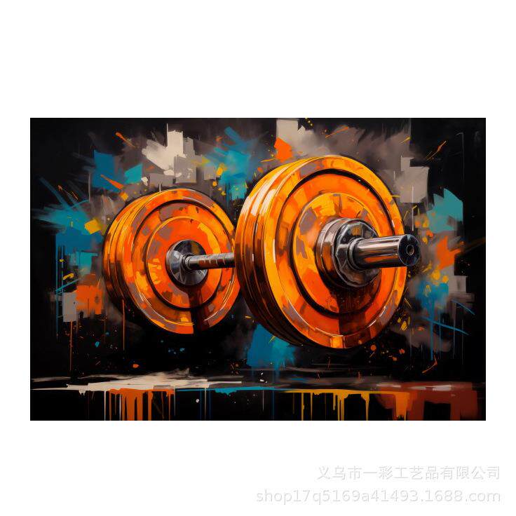 抽象豪华景色红色油画树帆布画海报金色树开花金色树叶墙装饰