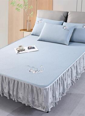A高端04208凉感冰豆豆件凉席三套可卸拆床裙类床笠二合一夏天空调