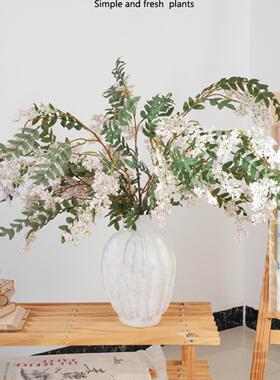 枝丁香瓶花仿真长几花束客厅摆件茶插花陶瓷花餐桌长枝丁香花槐蕊