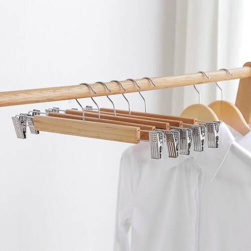 复古木衣架裤夹木服装店挂衣木制防实滑衣架子无痕TB003晒衣架质