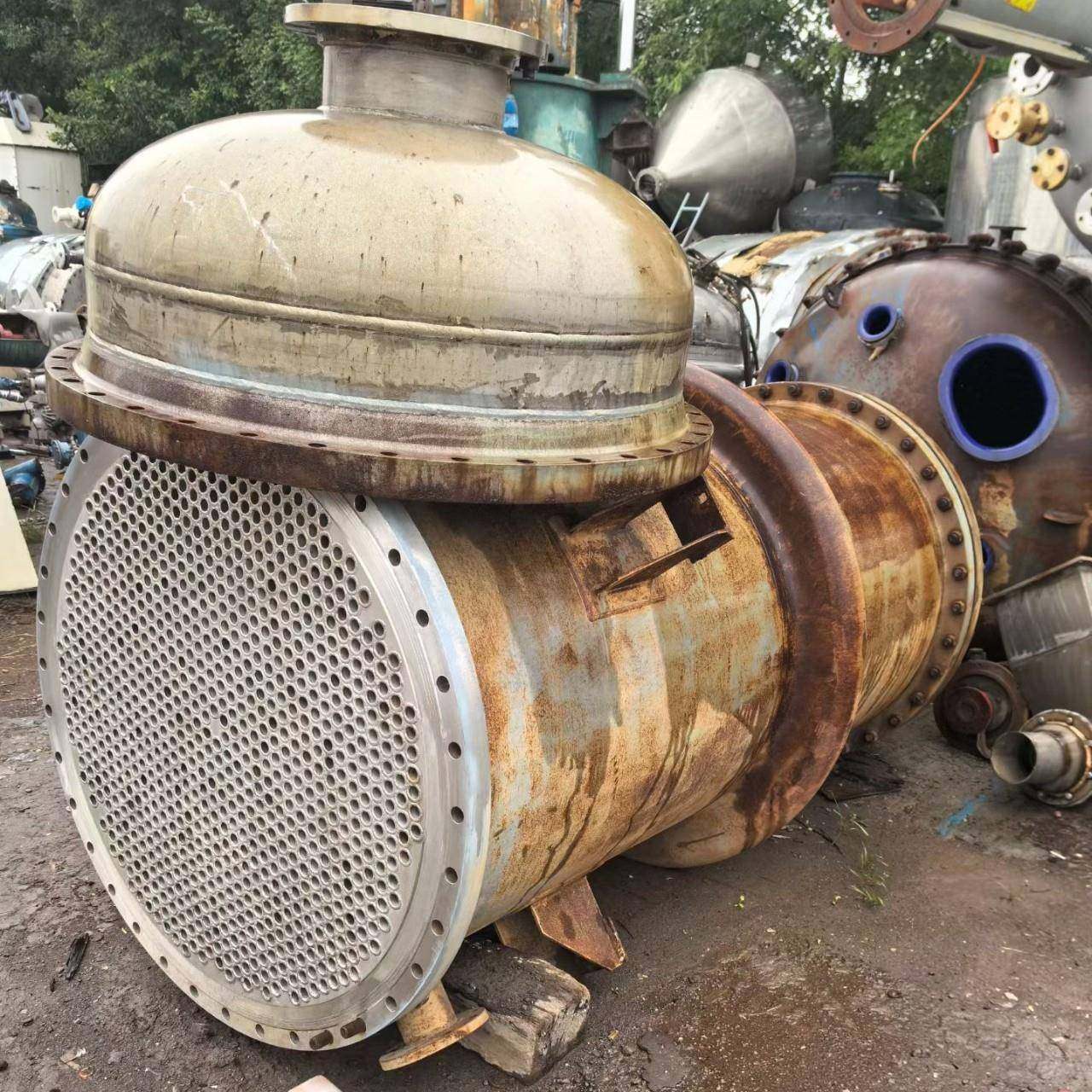 二手列管冷凝器半不锈钢200平方无缝管高压列管换热器