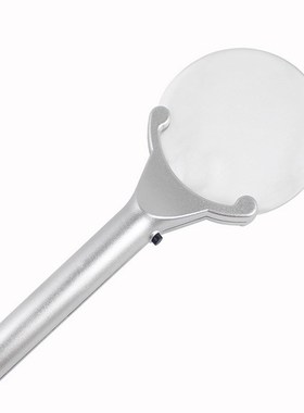 LED灯无镜框放大镜 开口式90mm亚克力镜片手持带灯看书 2B-9