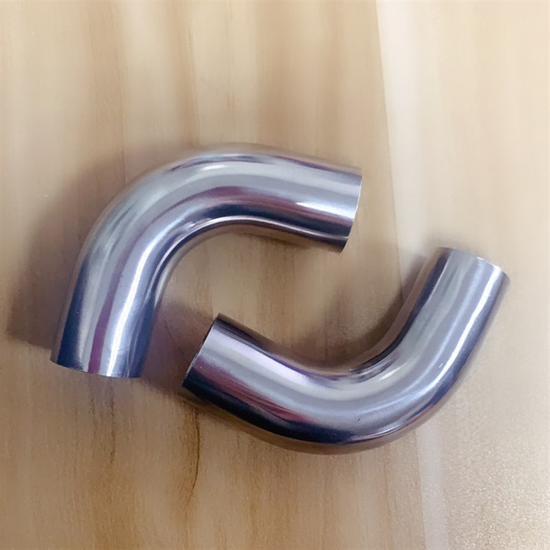 304/316不锈钢卫生级加长焊接弯头90度弯管加工自动焊镜面管件