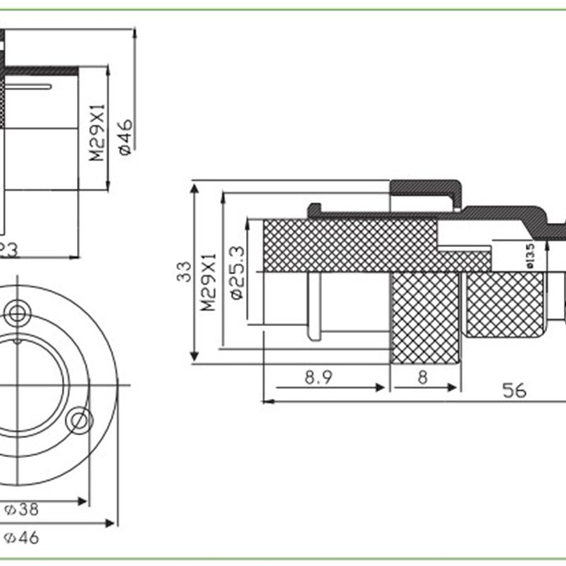 航空插头GX30 DF30-2芯3芯4芯5芯6芯7芯8芯9/10/12/14开孔30mm