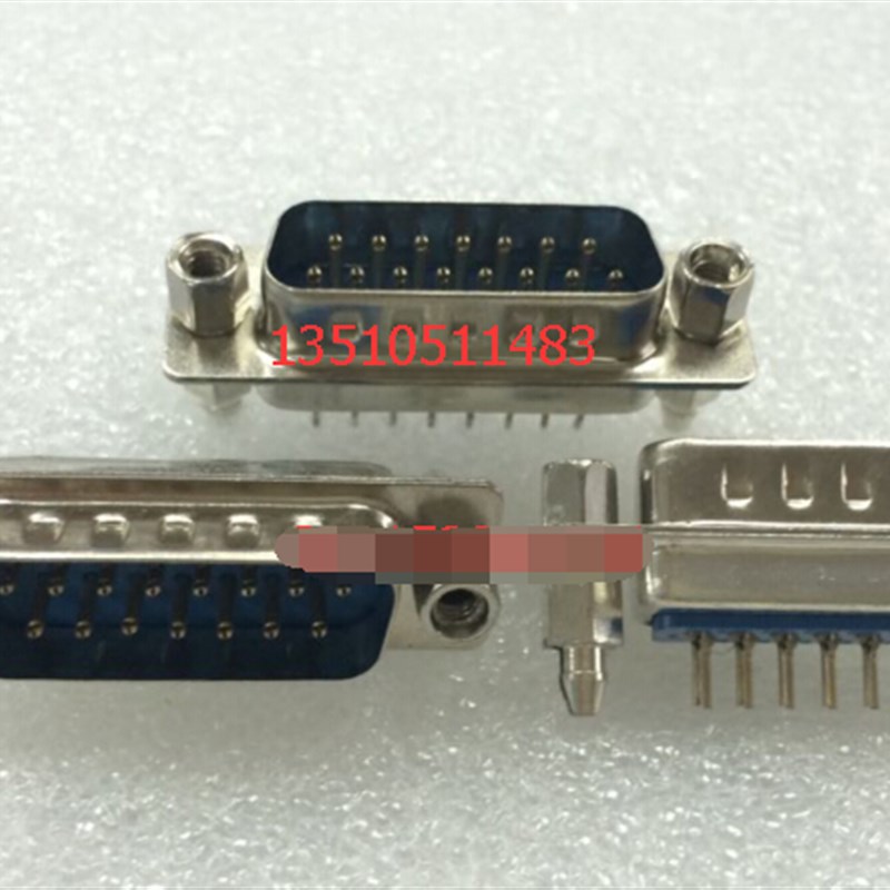 DR15立式上PCB板信号插座DB15公母焊板通用母座两排15针15孔接头