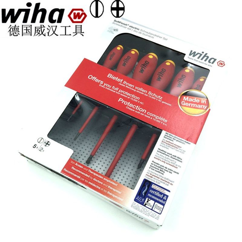 德国wiha威汉进口电工绝缘一字 十字螺丝刀 测电笔螺丝起子00834