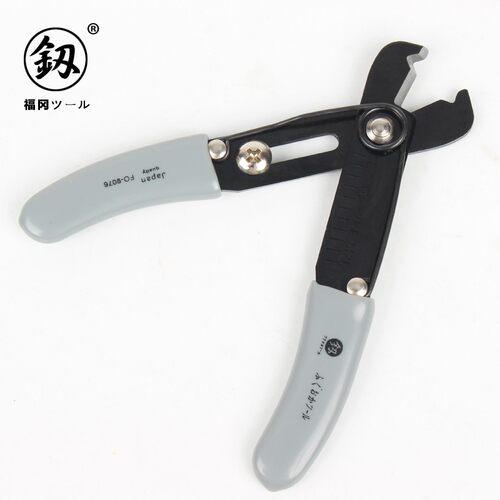 日本福冈工具 剥皮钳剥线钳可调节省力弹簧迷你通用型进口4.5寸釰