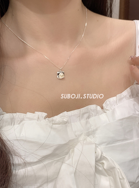 素泊集「方块珍珠」项链纯银925