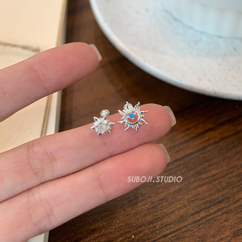 素泊集「小太阳」耳钉纯银999