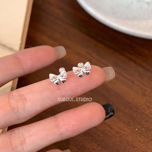 素泊集「蝴蝶」耳钉纯银999