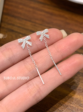 素泊集「满镶蝴蝶结」耳线纯银