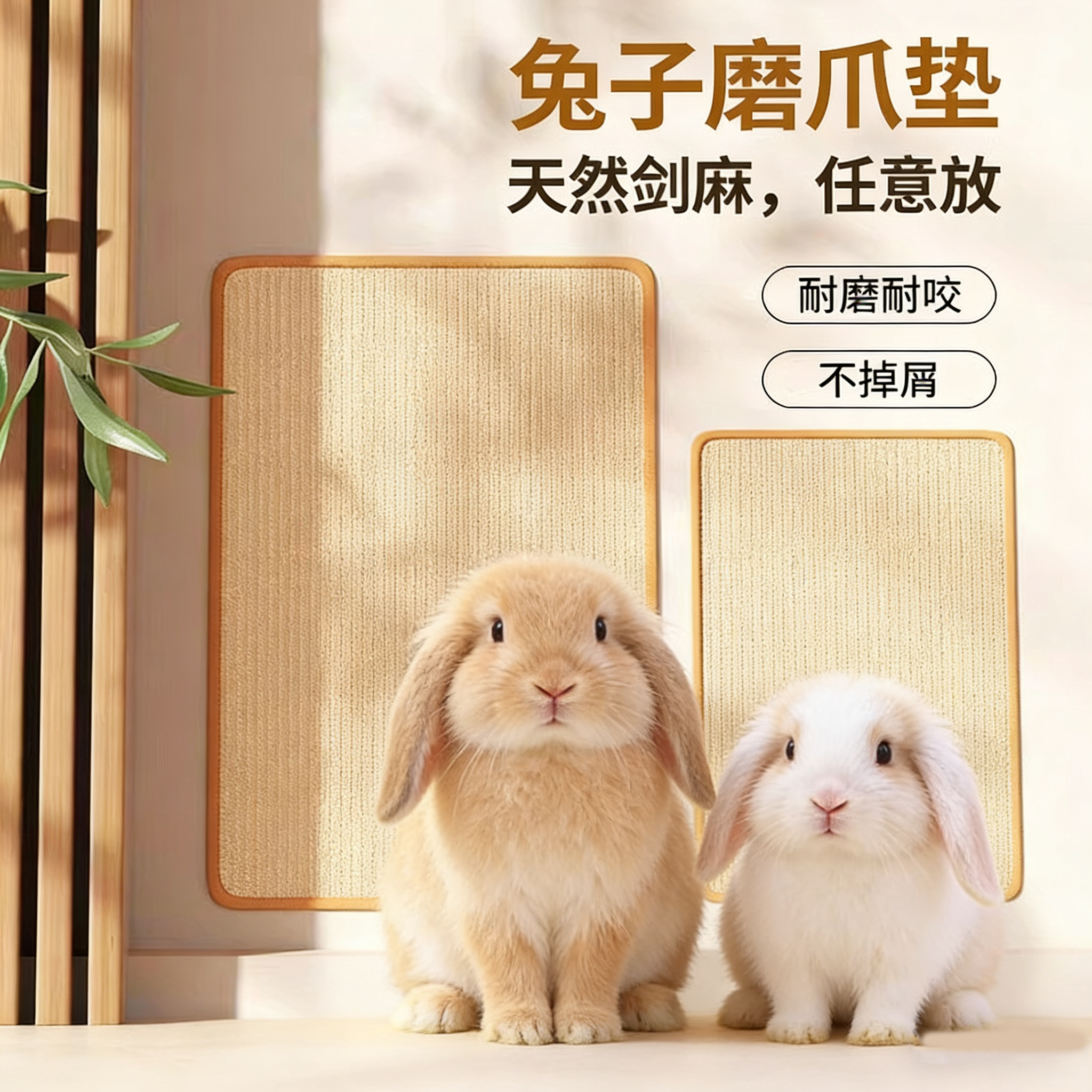 兔抓板兔子解闷用品磨爪神器磨牙啃咬宠物侏儒兔荷兰猪窝垫必备品