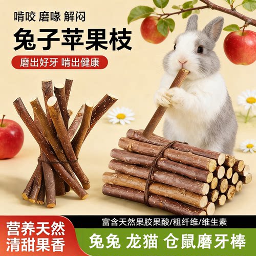 小宠磨牙棒苹果枝零食啃咬解闷