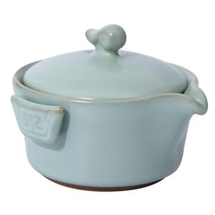 美茶到家汝窑如意手壶CYJ000纯盖碗开 片泡茶碗手抓工陶瓷单个办