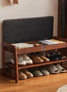 202板5新款家用加厚包实木凳高级软感收纳凳94505结实耐用子凳长