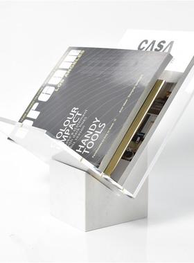 轻简约亚克杂志家架陈列奢架书架桌面摆件力书房样板房居软UVN装