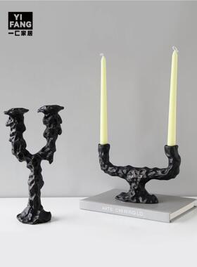 一匚 中古风奏板乐人喇叭柜狗摆件烛台装组KEI合 样间书房餐边软