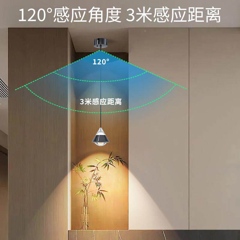 智人能体感应灯现代简吊约入户玄过道小山P8215丘氛围灯装饰小夜