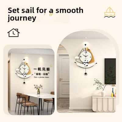 钟表挂钟24320客厅现代简约网红创意钟餐静厅时挂墙202音5新款
