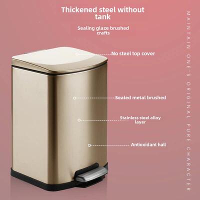 客厅垃圾房桶可盖达豪华时尚不锈钢脚EYT操垃圾桶创意白色厨浴室