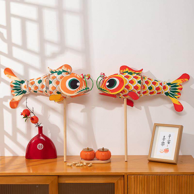 成品遗手州工鲤鱼灯笼20GRZ2中5秋节徽新款中式红花灯舞蹈装饰道