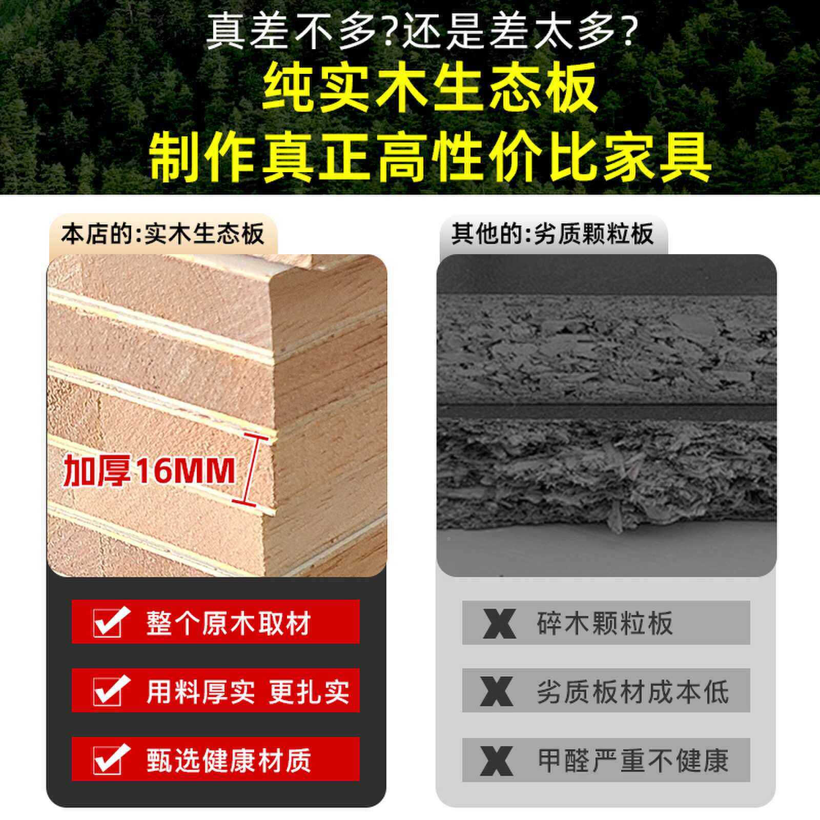 衣柜实木家用卧室小户简易柜FXS-BBC拉子推门租出房用储物生态板