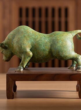 9561二生肖牛黄铜牛十冲天件家居客厅摆势办公室桌面酒柜摆设高档