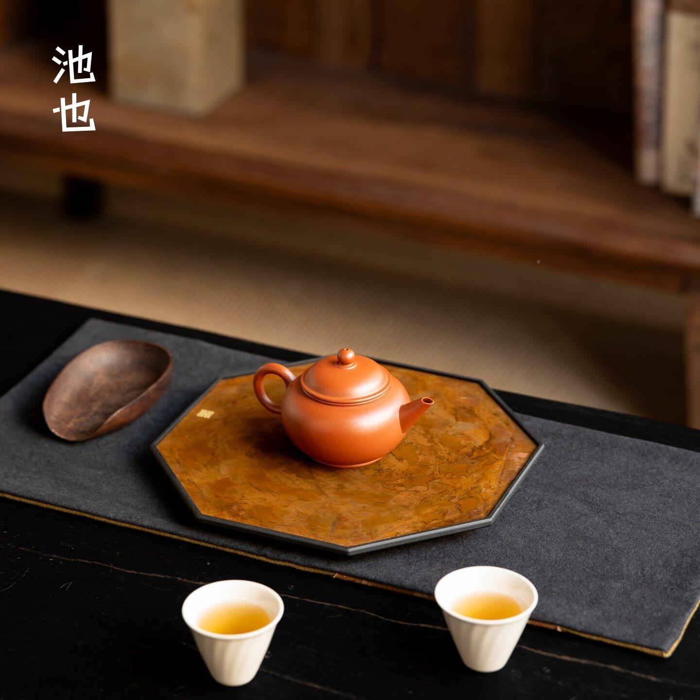 也纯铜干泡台壶池NGH壶承托功夫茶盘古铜色防水家用中式茶收纳托