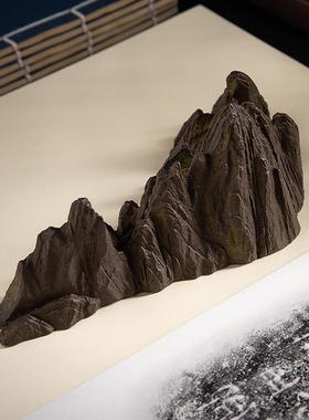 黄铜镇纸摆笔AXM架山房办公室家居装饰品书山中式文创礼件品铜摆