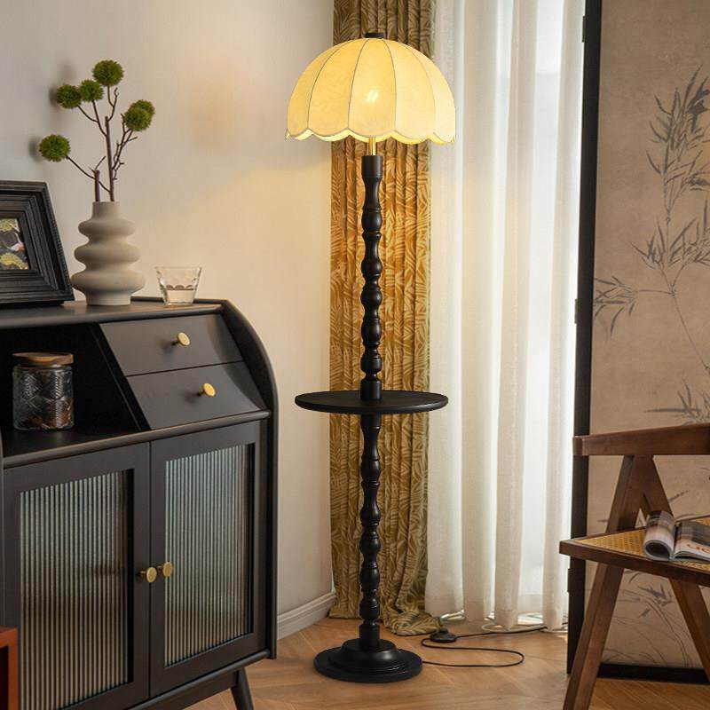 复古实木几落地灯中025古客体厅置物架一氛围台灯卧室立床边头柜