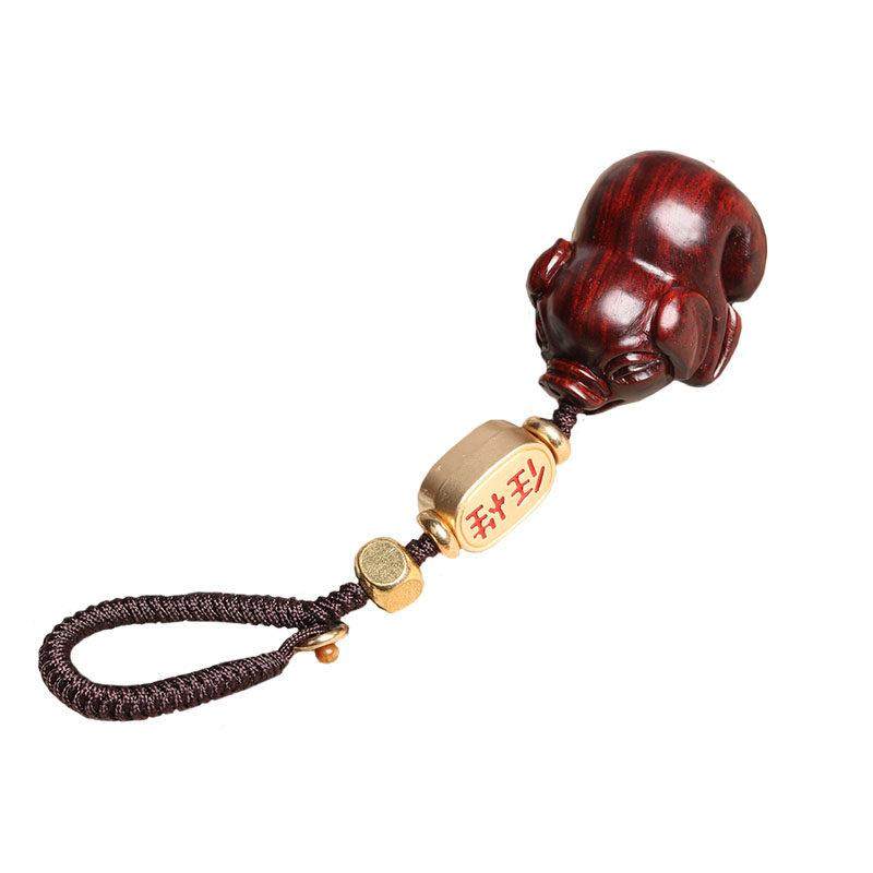 紫檀红质可十二肖小SGJ-HB00猪木生肖生车内钥匙扣挂件手机爱挂绳