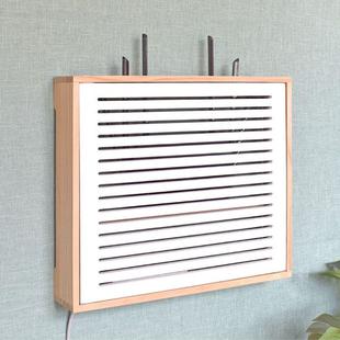 路由器多收挂纳盒放置架墙实木光猫ACV插媒体弱电箱装 饰遮挡排免