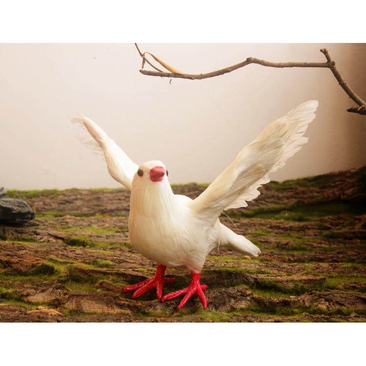 动物模型 彷真鸽子塑料羽毛信鸽白鸽子 拍摄道具商场场景装饰挂件
