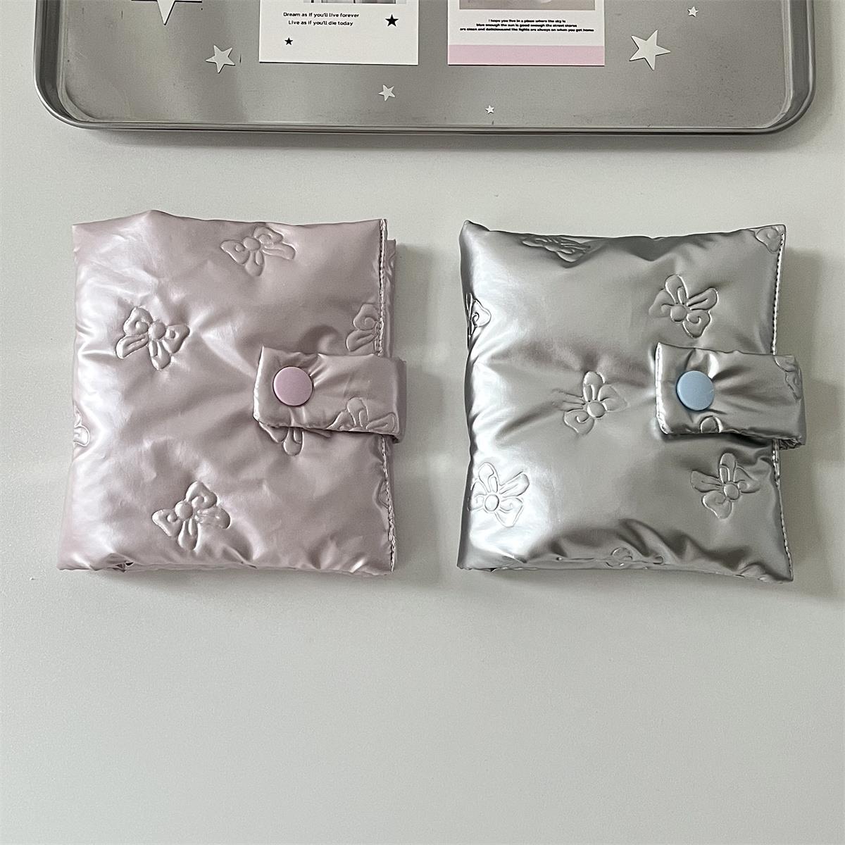 小红书同款银粉色蝴蝶结卡册简约ins一宫格3寸拍立得相册追星收纳