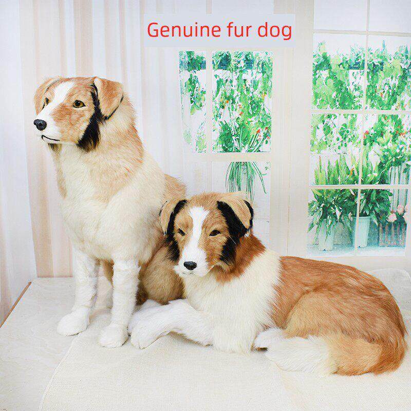 彷真狗狗牧羊犬狼狗雪瑞纳模型动物标本家居软装饰品摆件招财狗狗