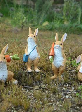 新年创意兔子摆件仿真猪动物花园景观庭院大阳台装饰品送生日礼物