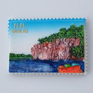 广西桂林冰箱磁铁旅游纪念品丽江阳朔月山益州岛3D立体浮雕磁铁