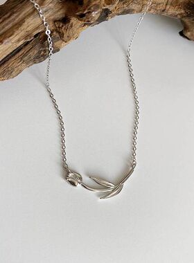 XBK气质项链简约链ins郁金香银