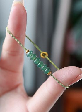 XBK货蓝水手链细款简约天然鼓珠