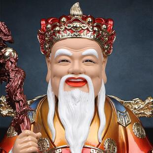 土地公像新款铜彩土地婆一对供奉福德正神摆件土地爷神像爷爷奶奶