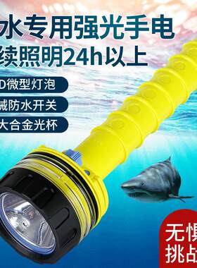 潜水手电筒专业水下照明深潜防水强光LED户外远射新款厂家直销