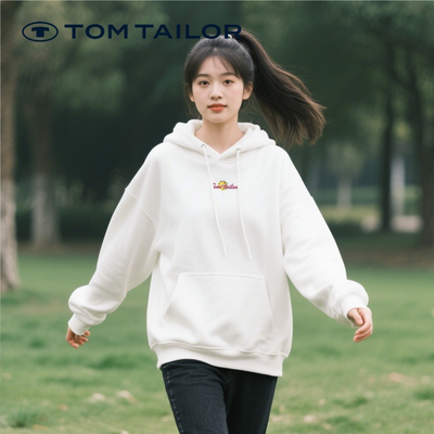 TOM TAILOR卫衣春秋款休闲宽松百搭薄款透气户外运动连帽女式上衣