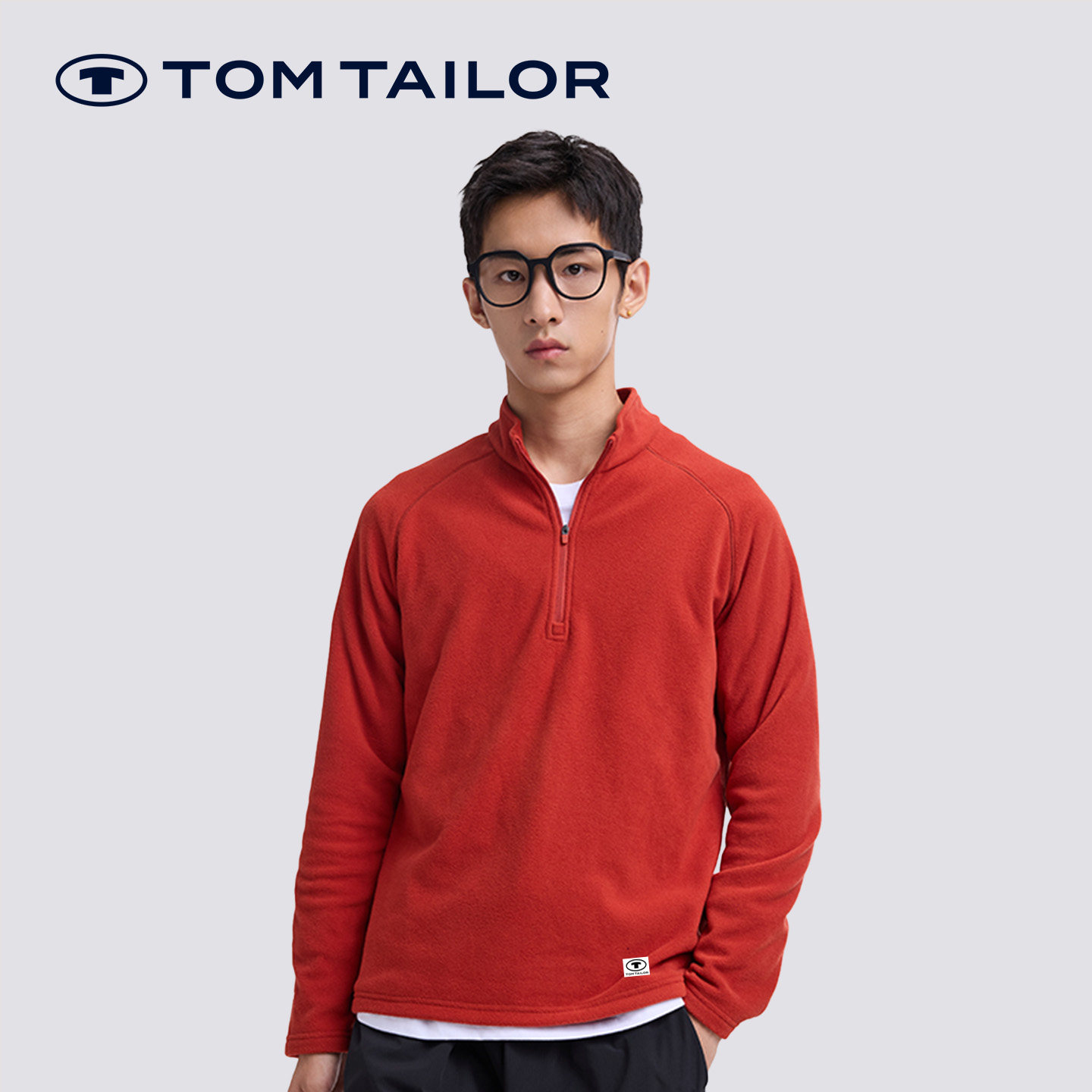 汤姆泰勒秋冬加绒长袖抓绒卫衣男