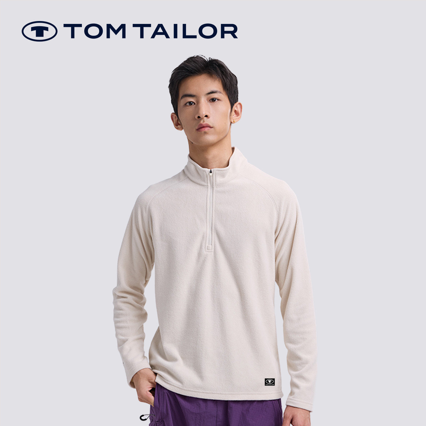 汤姆泰勒秋冬加绒长袖抓绒卫衣男